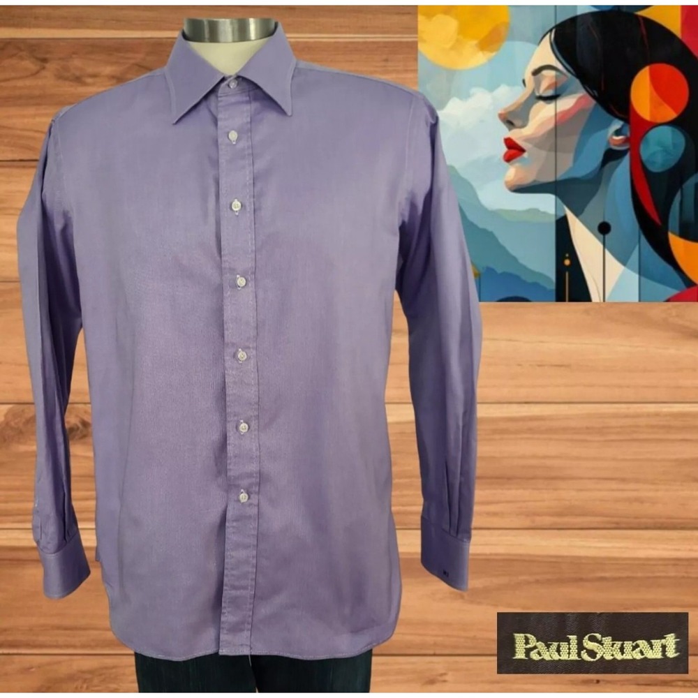 Paul Stuart‎ Button Down Dress Shirt Long Sleeve Men's Cotton Sz M